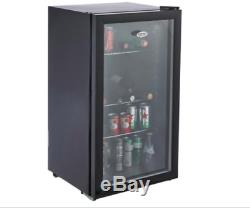 Black Under Counter Wine Beer Mini Drinks Bottle Cooler Chiller Fridge NEW