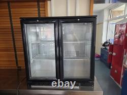 Blizzard BZ-BAR2 Display Bottle Beer Fridge Double Door Black Under Counter