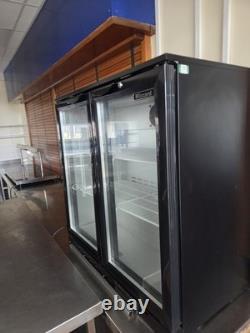 Blizzard BZ-BAR2 Display Bottle Beer Fridge Double Door Black Under Counter