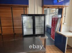 Blizzard BZ-BAR2 Display Bottle Beer Fridge Double Door Black Under Counter