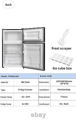 CHiQ 86L Under Counter Fridge Freezer, 25 L Freezer