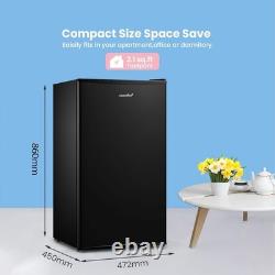COMFEE 93L Under Counter Fridge Small Refrigerator Cooler Box Black