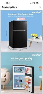 COMFEE' RCT87BL2(E) 87L Under-Counter Double Door Fridge Freezer Compact Small