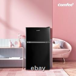 COMFEE' RCT87BL2(E) Under Counter Fridge Freezer, 87L Double Door Small Fridge
