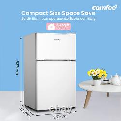 COMFEE' RCT87WH1E Under Counter Fridge Freezer, 87L Small Fridge Freezer with