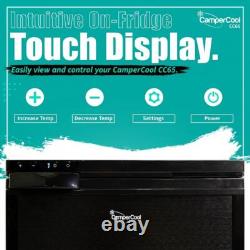 CamperCool CR65 Litre 12/24v Black Campervan Fridge Freezer with LG Compressor