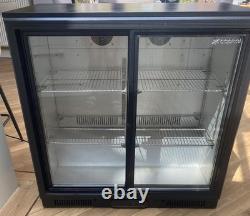 Commercial Double 2 Sliding Door Bar Bottle Cooler Fridge Chiller Beer Wine used