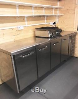 Commercial Under Counter 4 Door Catering Fridge And Industrial Grill