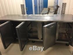 Commercial fridge under counter worktop stainless steel 4 door