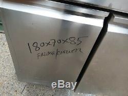 Commercial undercounter 3 door prep fridge work top fridge stainless steal used