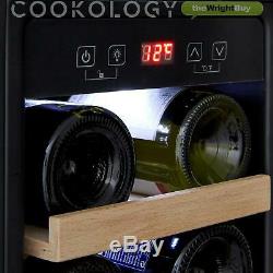 Cookology CWC300WH White Glass Wine Cooler, 20 Bottle 30cm Undercounter Fridge