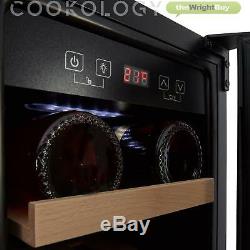 Cookology CWC609BK Black 60cm Dual Zone Wine Cooler 2 Door Undercounter Fridge
