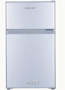 Cookology Fridge Freezer 48cm Freestanding Undercounter 2 Door UCFF87SL Silver