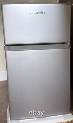 Cookology Silver Fridge Freezer UCFF87SL 47cm Freestanding Undercounter 2 Door