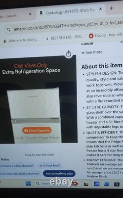 Cookology Silver Fridge Freezer UCFF87SL 48cm Freestanding Undercounter 2 Door