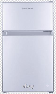 Cookology Under Counter Fridge Freezer 87L 48cm Freestanding Silver UCFF87SL