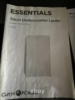 Currys Essentials CUL50W20 Under Counter Fridge White Volume 100L larder vgc CR8