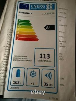 Currys Essentials CUL50W20 Under Counter Fridge White Volume 100L larder vgc CR8