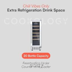 Dent Cookology 20 Bottle Freestanding Under Counter Fridge Cabinet SS CWC300SS