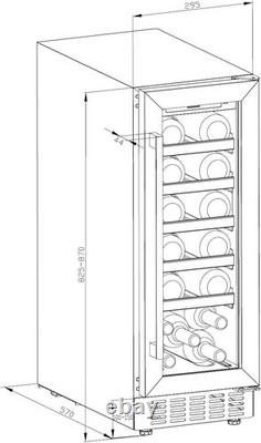 Dent Cookology 20 Bottle Freestanding Under Counter Fridge Cabinet SS CWC300SS