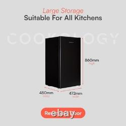 Dent Cookology 93L Freestanding Under Counter Fridge & Low Noise- Black UCFR88BK