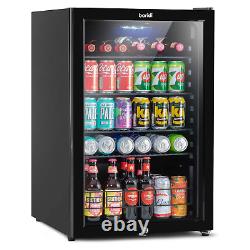 Drinks Cooler 115L Under Counter Fridge, Lock, LED Light