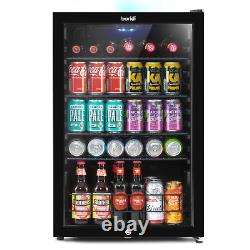 Drinks Cooler 115L Under Counter Fridge, Lock, LED Light