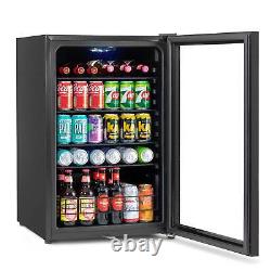 Drinks Cooler 115L Under Counter Fridge, Lock, LED Light