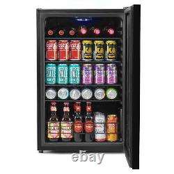 Drinks Cooler 115L Under Counter Fridge, Lock, LED Light