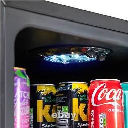 Drinks Cooler 115L Under Counter Fridge, Lock, LED Light