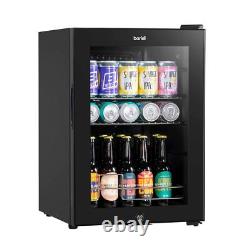 Drinks Fridge 60L with LED Light Black