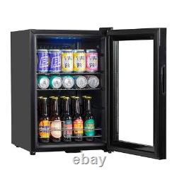 Drinks Fridge 60L with LED Light Black
