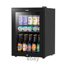 Drinks Fridge 60L with LED Light Black