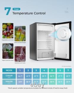EUHOMY 93L Under Counter Fridge Small Fridge Freezer with 7 Stage Thermostat