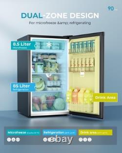 EUHOMY 93L Under Counter Fridge Small Fridge Freezer with 7 Stage Thermostat