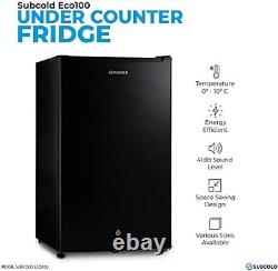 Eco100 led under-counter black fridge freestanding refrigerator solid door