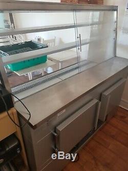 Eco Friendly Serve Over Counter Display Fridge with 2 shelves & under storage