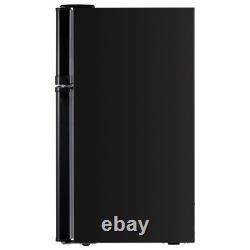 ElectriQ 80 Litre Under Counter Freestanding Fridge Freezer Black eiQUFFB