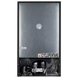 ElectriQ 80 Litre Under Counter Freestanding Fridge Freezer Black eiQUFFB