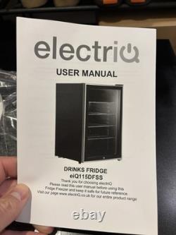 ElectriQ eiQ115DFSS Black Glass Freestanding 115L Single Zone LED Fridge