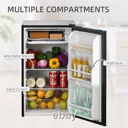 Elegant 91L Black Under-Counter Fridge with Low Noise and Energy Efficiency