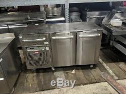 FOSTER STAINLESS STEEL UNDER COUNTER 2 DOOR FRIDGE and small drawer