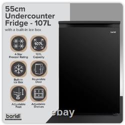 Freestanding Undercounter Fridge with Ice Box, 107L, Black Baridi DH249 B