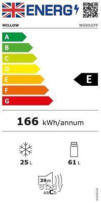 Fridge Freezer Grey Undercounter 86L with 4 Freezer Rating Willow WG50UCFF