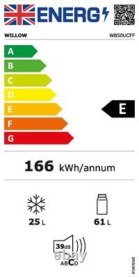 Fridge Freezer Undercounter 86L Black with 4 Freezer Rating Willow WB50UCFF