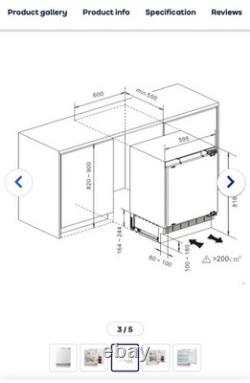 Fridgemaster MBUL60138E Integrated Under Counter Fridge-Fixed Door White