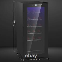 HOMCOM 50L Undercounter Wine Cooler Fridge with LED Light Glass Door 18 Bottles