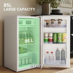HOMCOM 85L Freestanding Under Counter Fridge with Chiller Box, White