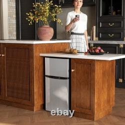 HOMCOM 88L Fridge Freezer with 5-Setting Thermostat, Under Counter