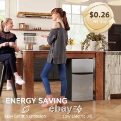 HOMCOM 88L Fridge Freezer with 5-Setting Thermostat, Under Counter